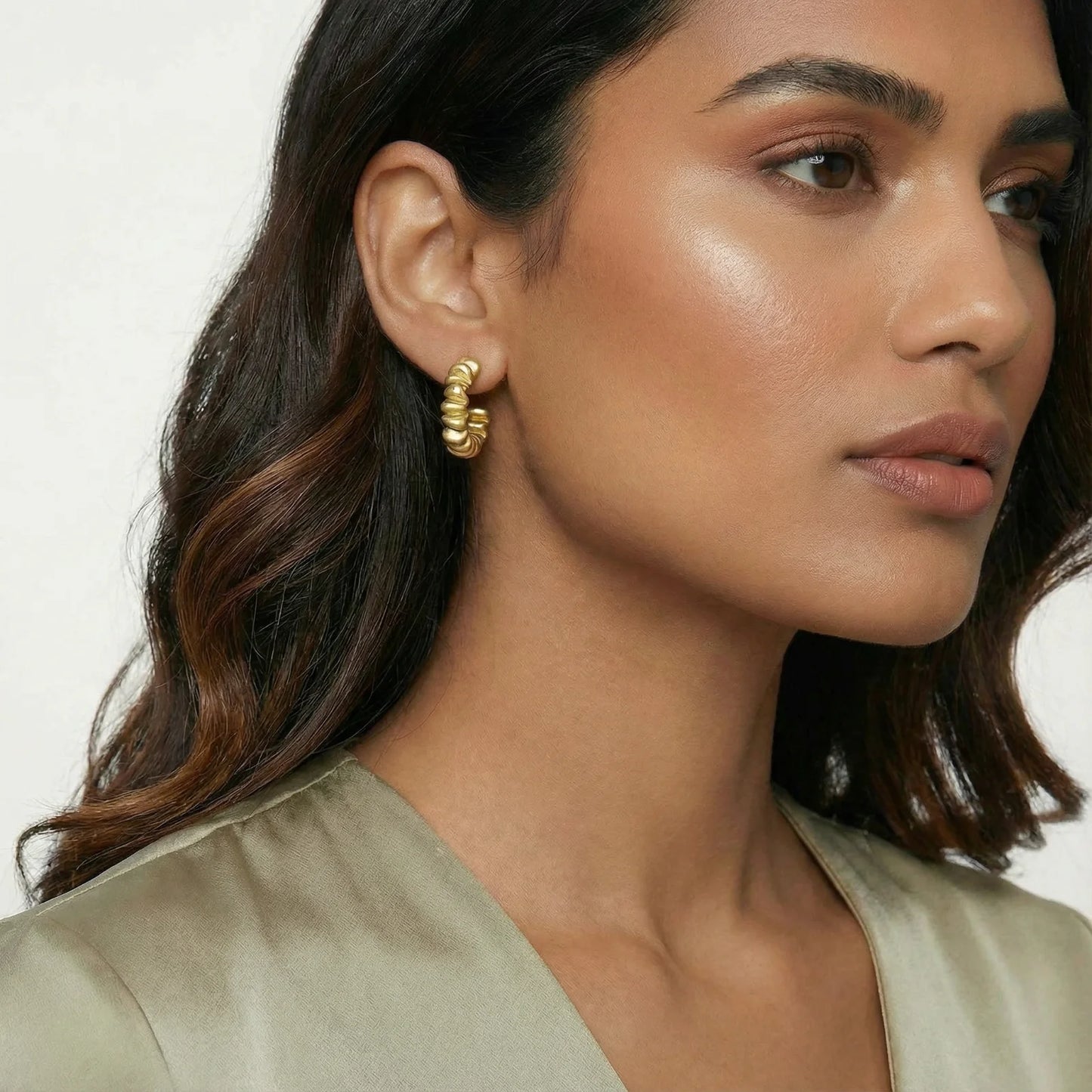 Twisted Gold Hoops