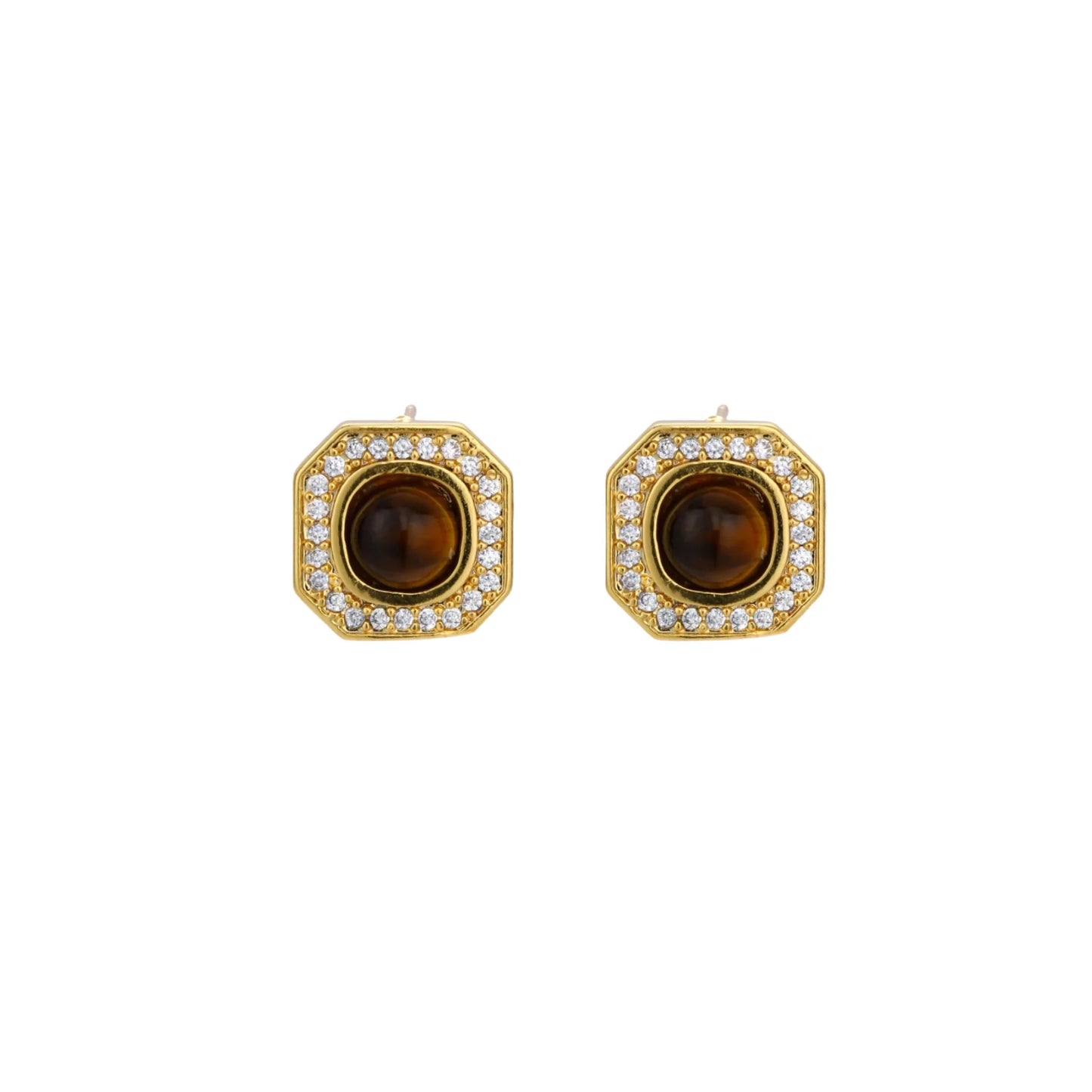 Golden Octagon Studs