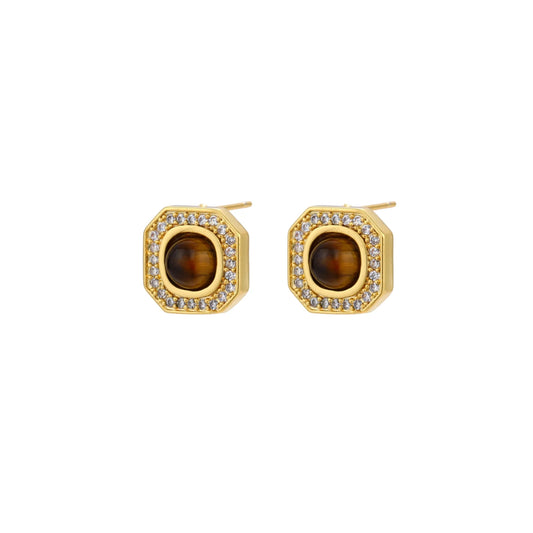 Golden Octagon Studs
