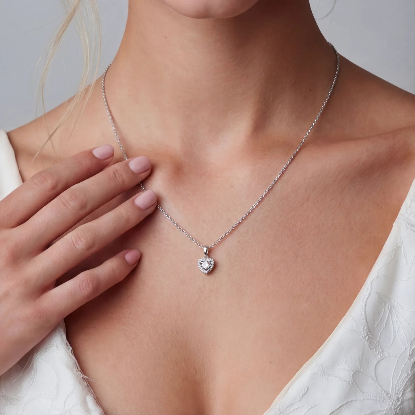 Heart of Light Moissanite Necklace by Gabriella's Jewels