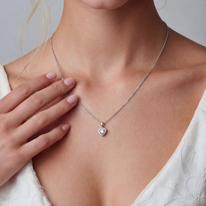 Heart of Light Moissanite Necklace by Gabriella's Jewels