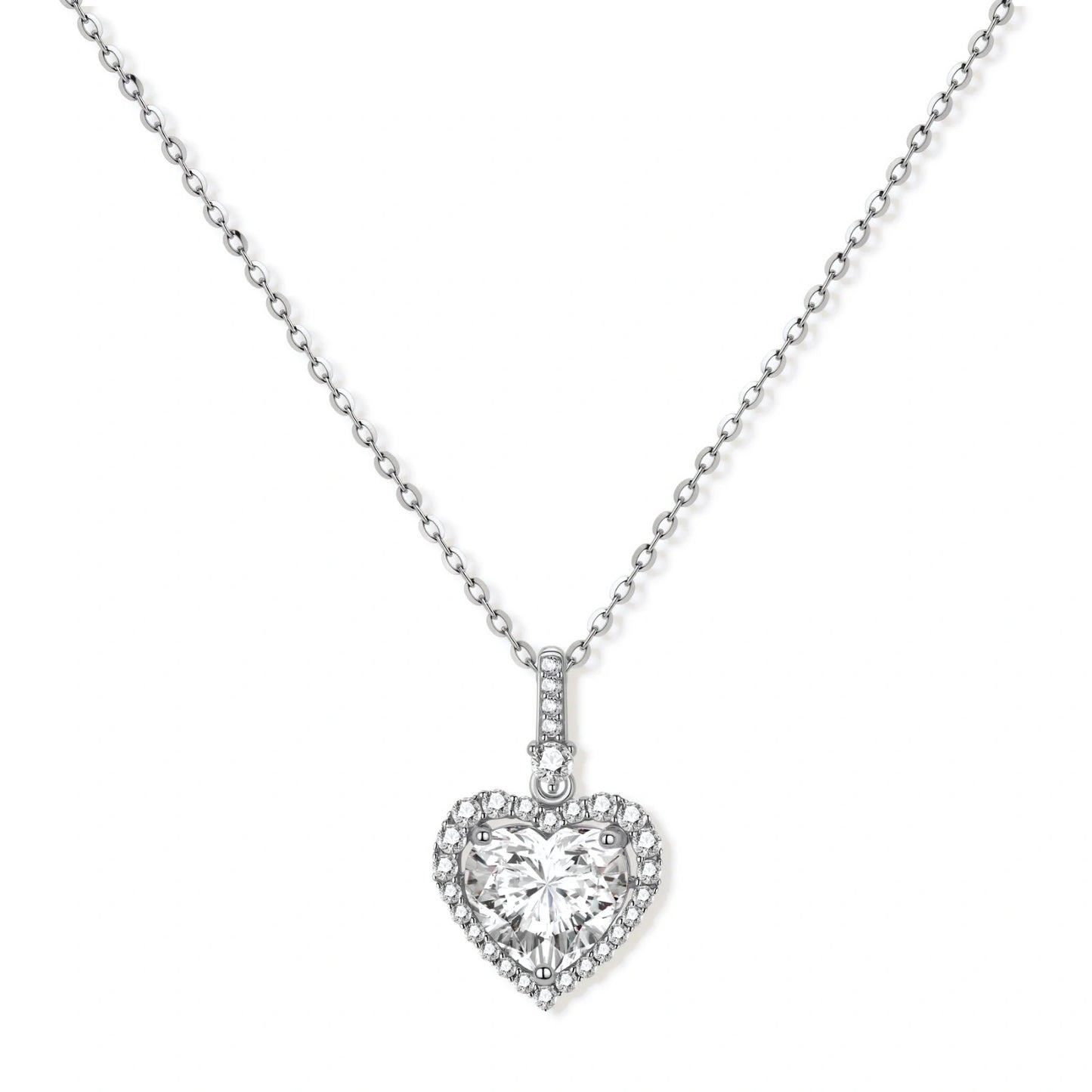 Heart of Light Moissanite Necklace by Gabriella's Jewels