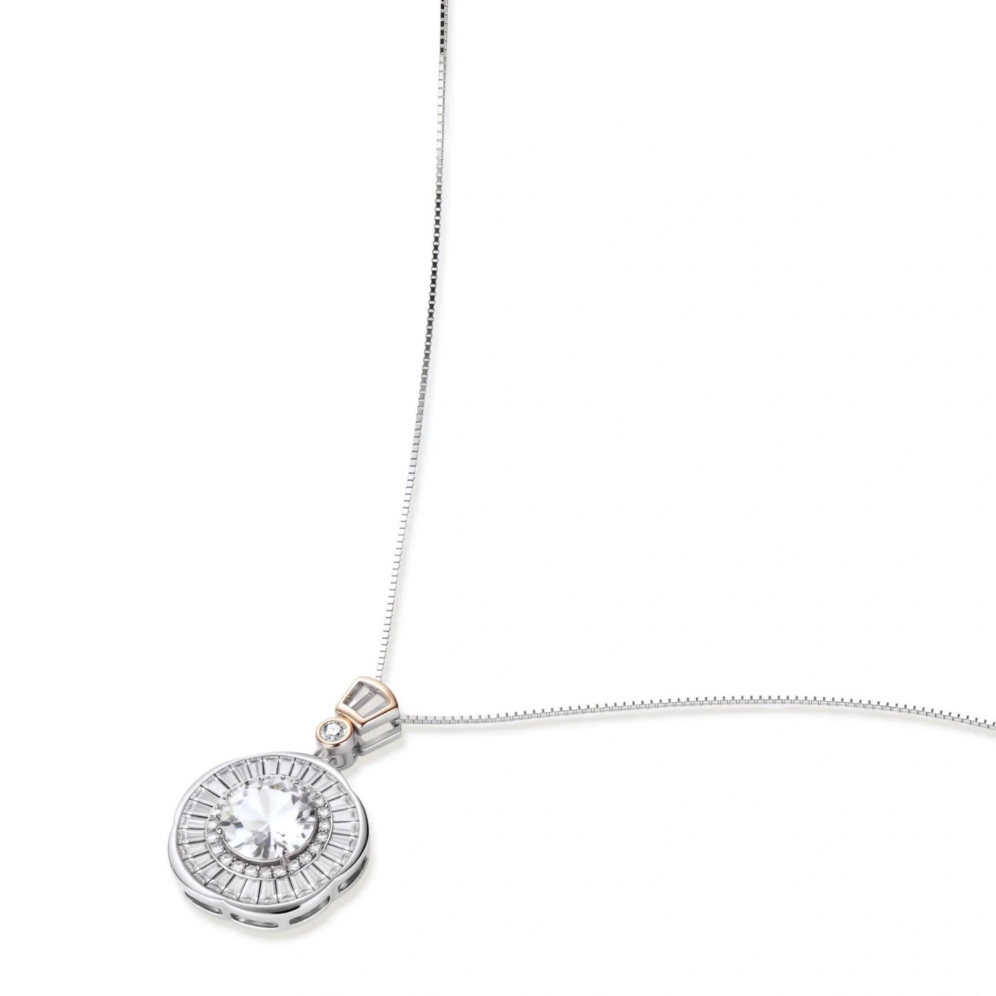 Radiant Halo Moissanite Necklace by Gabriella's Jewels