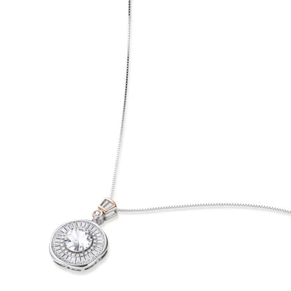 Radiant Halo Moissanite Necklace by Gabriella's Jewels