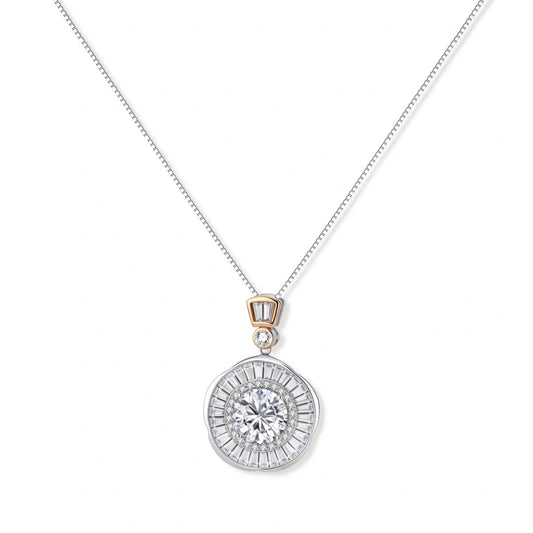 Radiant Halo Moissanite Necklace by Gabriella's Jewels