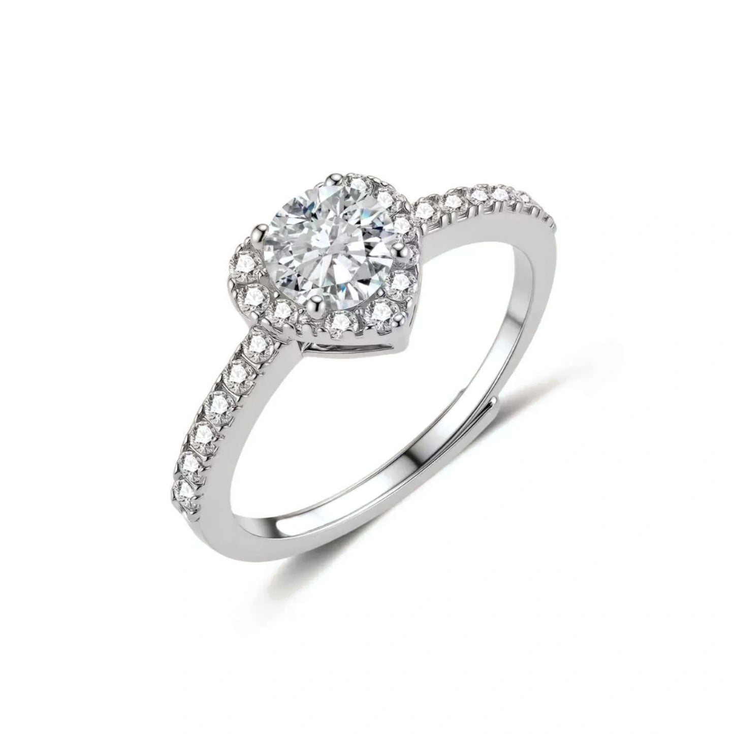 Heart Halo Moissanite Ring by Gabriella's Jewels