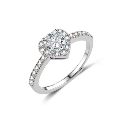 Heart Halo Moissanite Ring by Gabriella's Jewels