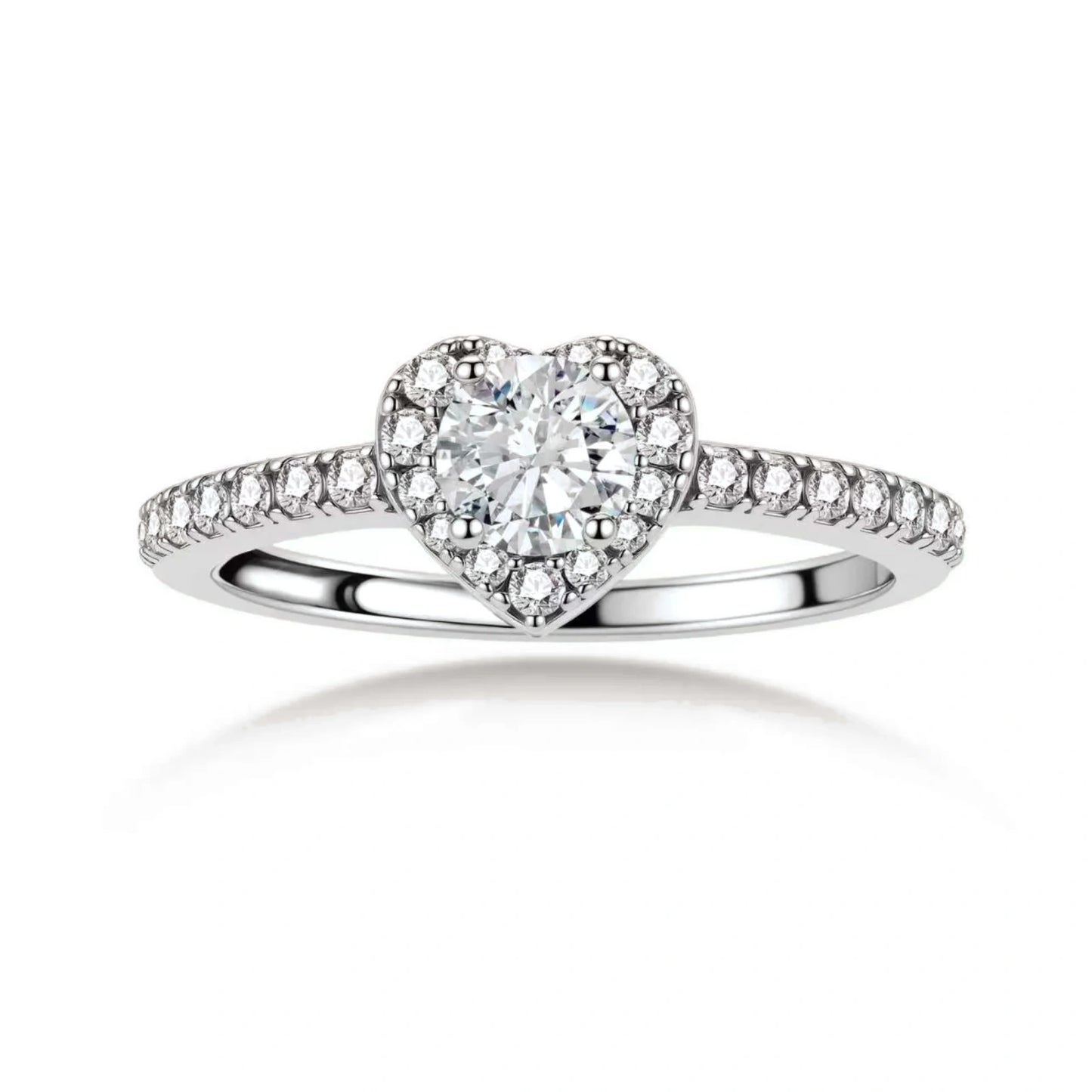 Heart Halo Moissanite Ring by Gabriella's Jewels