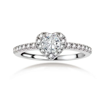 Heart Halo Moissanite Ring by Gabriella's Jewels