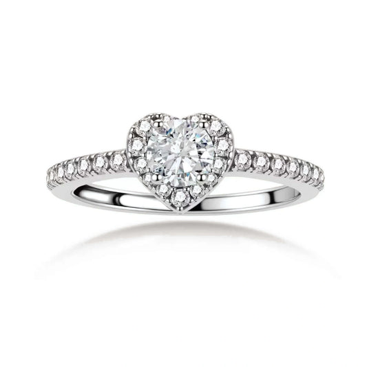 Heart Halo Moissanite Ring by Gabriella's Jewels