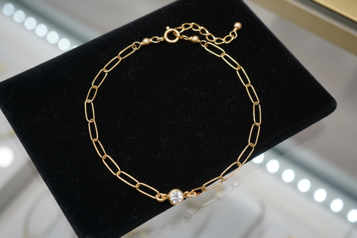 14/20 Gold Filled 4mm Lab Grown Diamond Bracelet