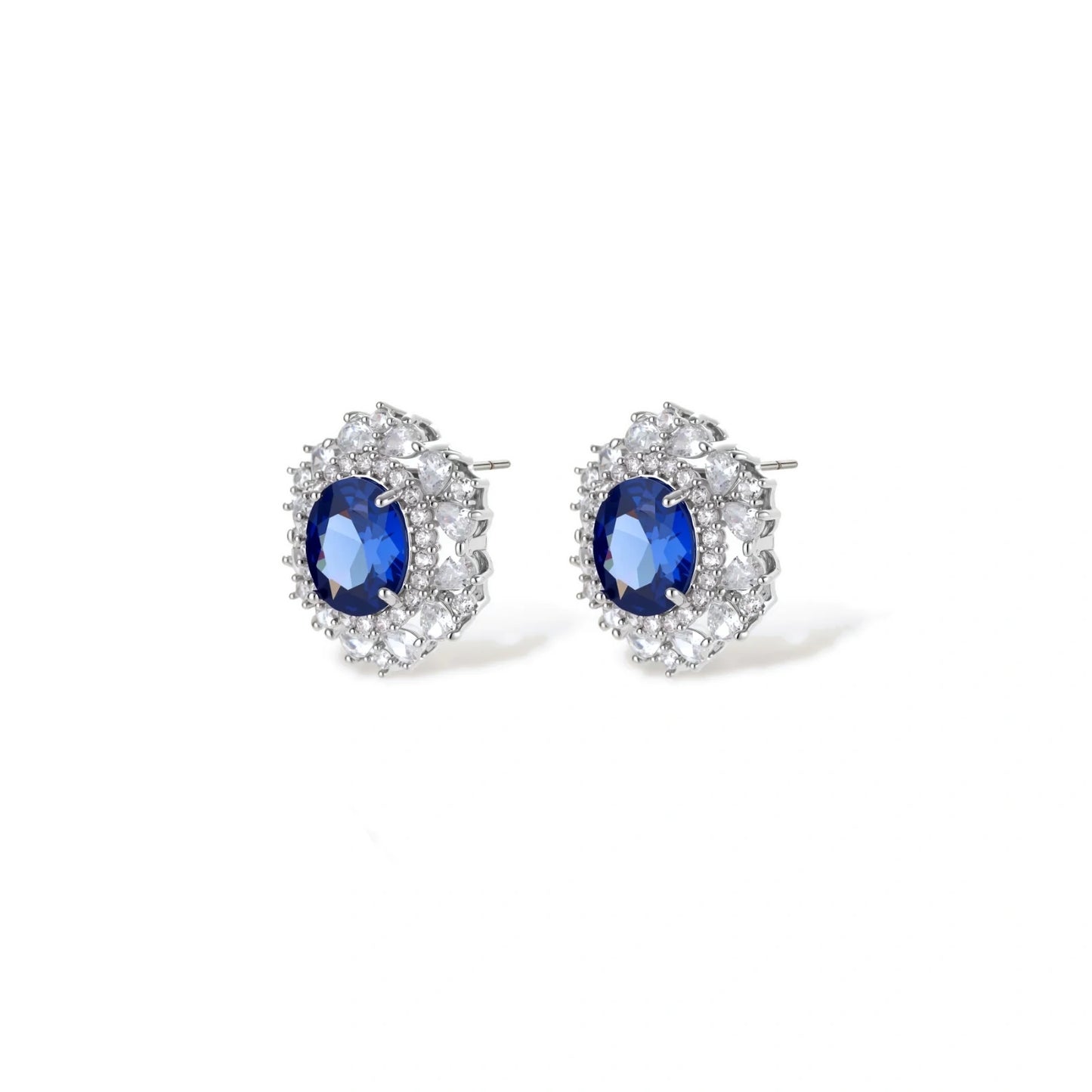 Royal Sapphire Halo Set by Gabriella's Jewels