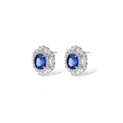 Royal Sapphire Halo Set by Gabriella's Jewels