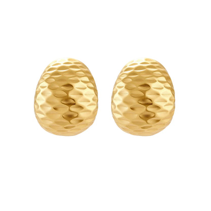 Hammered  18K Gold- Sterling Silver Huggie Earrings