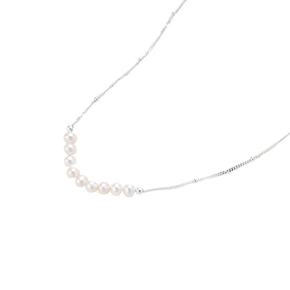Luna Freshwater Pearl Arc Necklace