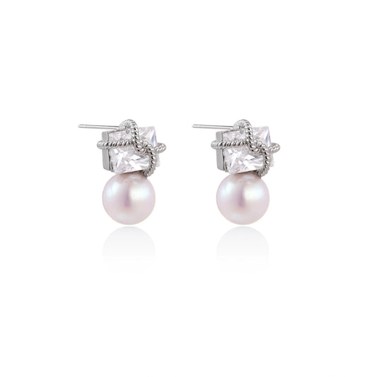 Stardust Pearl Drop Earrings by Gabriella's Jewels