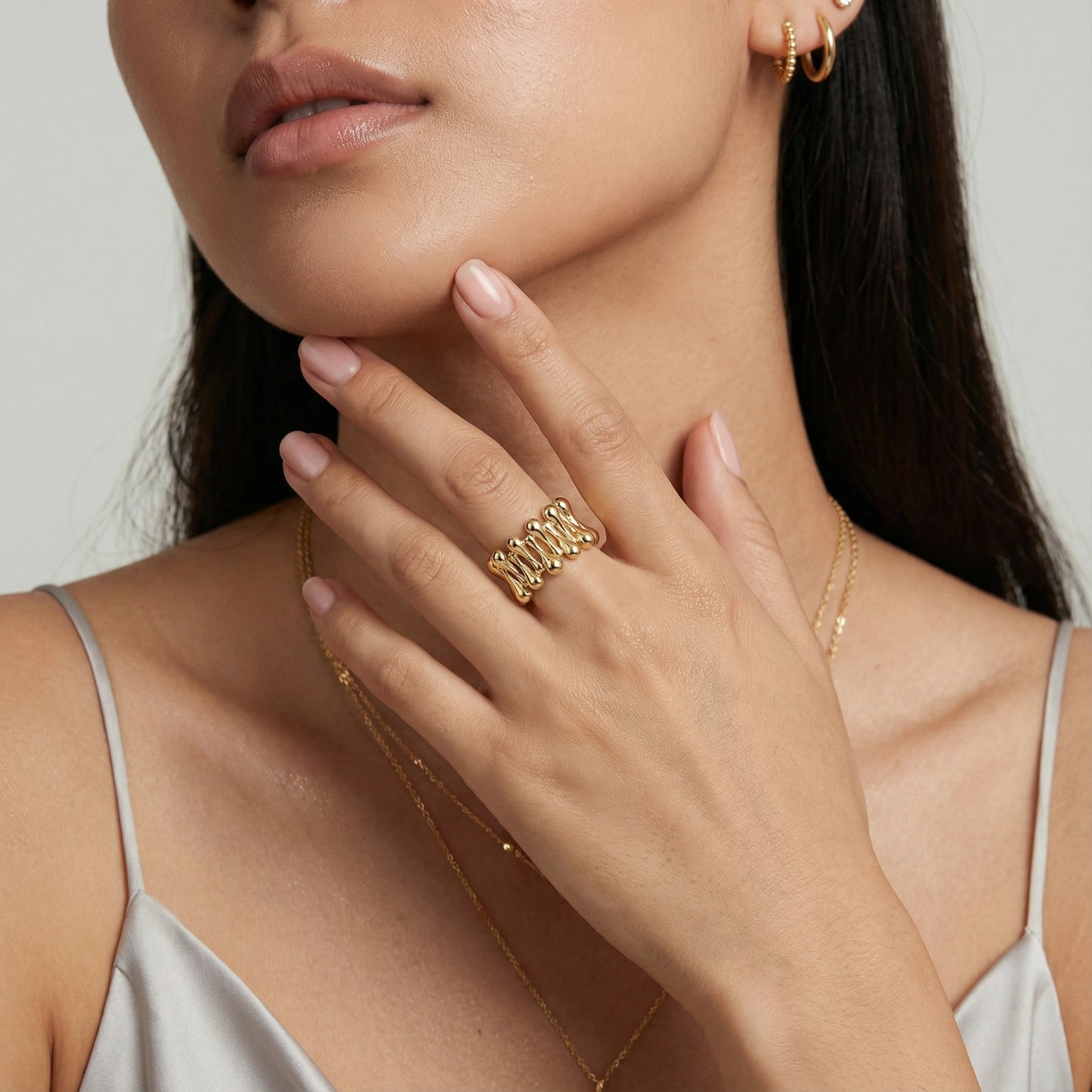 Golden Rope Sculpture Ring by Gabriella's Jewels