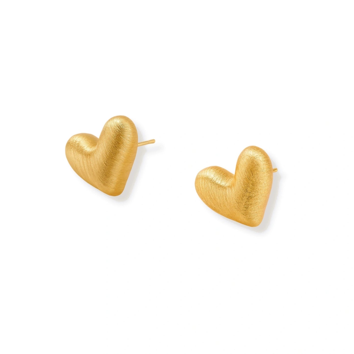 Brushed Heart Studs by Gabriella's Jewels
