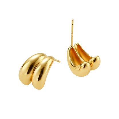 Liquid Gold Sculptural Hoops by Gabriella's Jewels