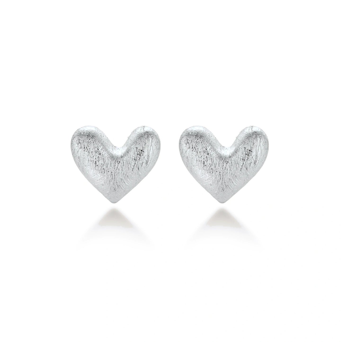 Brushed Heart Studs by Gabriella's Jewels