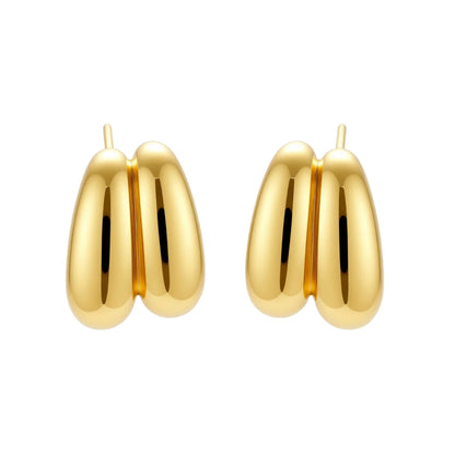 Liquid Gold Sculptural Hoops by Gabriella's Jewels