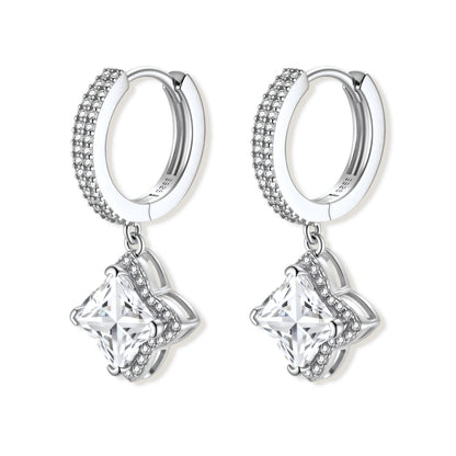 Diamond Dangle Huggies by Gabriella's Jewels