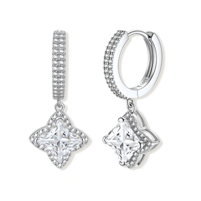 Diamond Dangle Huggies by Gabriella's Jewels