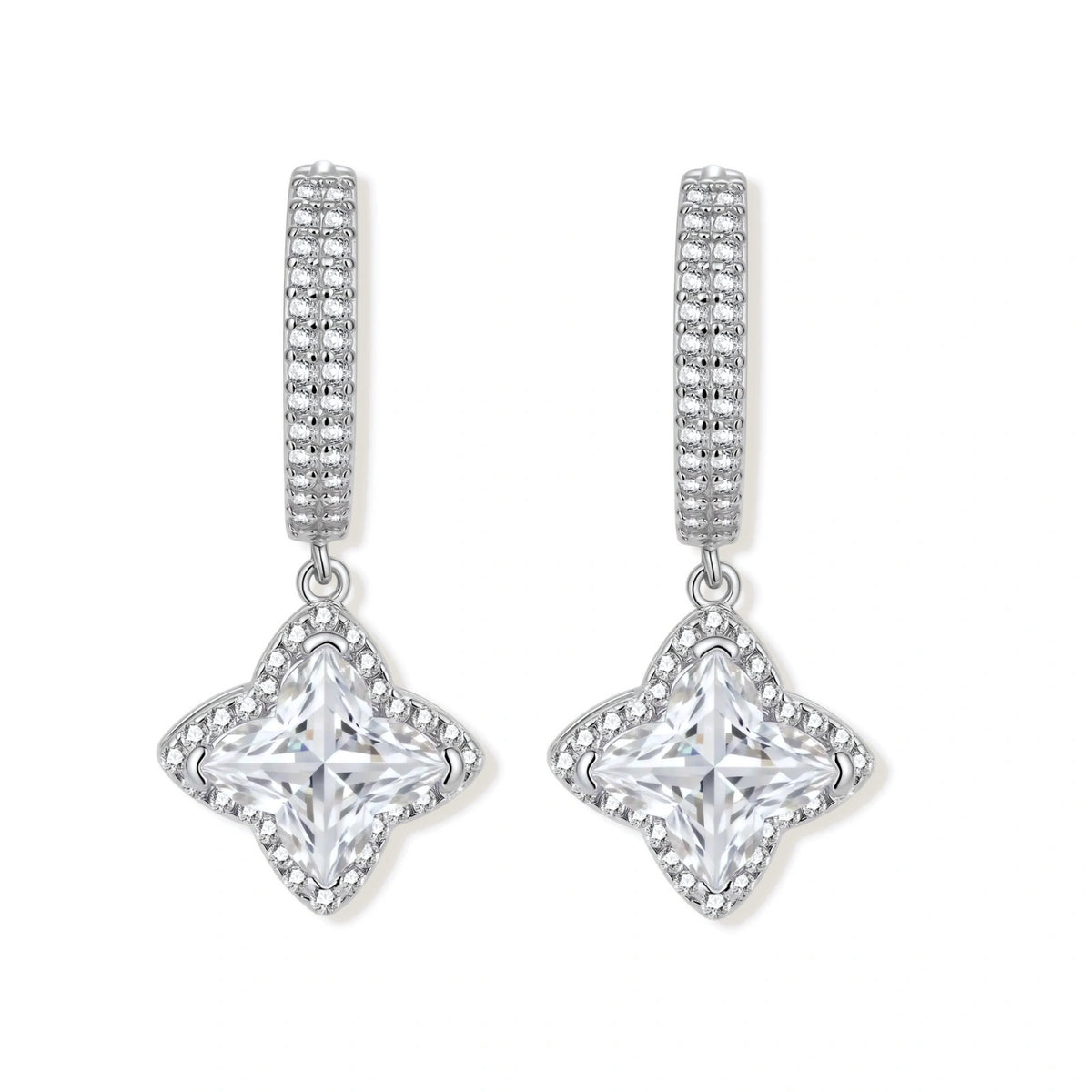 Diamond Dangle Huggies by Gabriella's Jewels