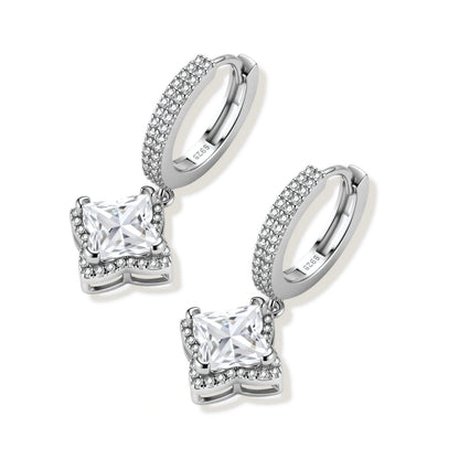 Diamond Dangle Huggies by Gabriella's Jewels