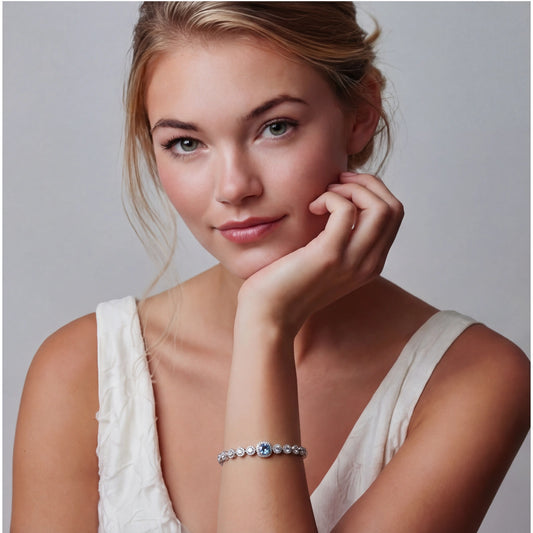 Azure Tennis Bracelet by Gabriella's Jewels
