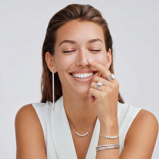 Luna Freshwater Pearl Arc Necklace