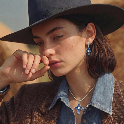 Denim Cross Necklace by Gabriella's Jewels