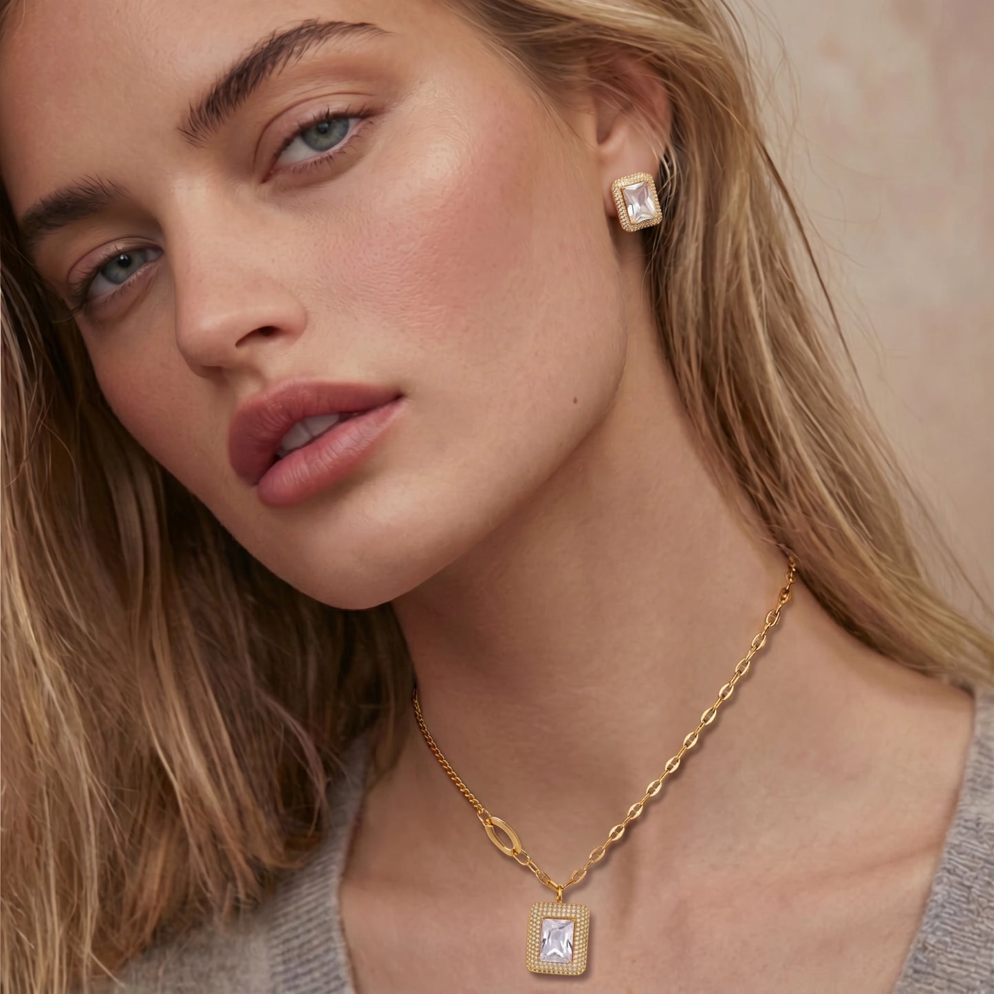 Emerald Cut Halo Set by Gabriella's Jewels