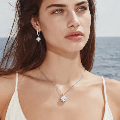 Diamond Dangle Huggies by Gabriella's Jewels