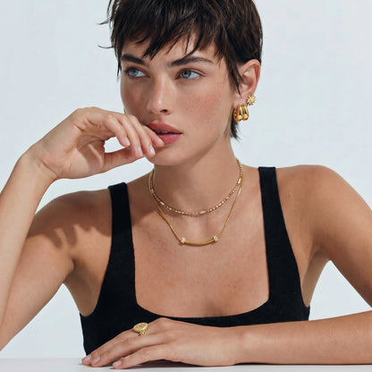 Curved Spark Bar Necklace by Gabriella's Jewels