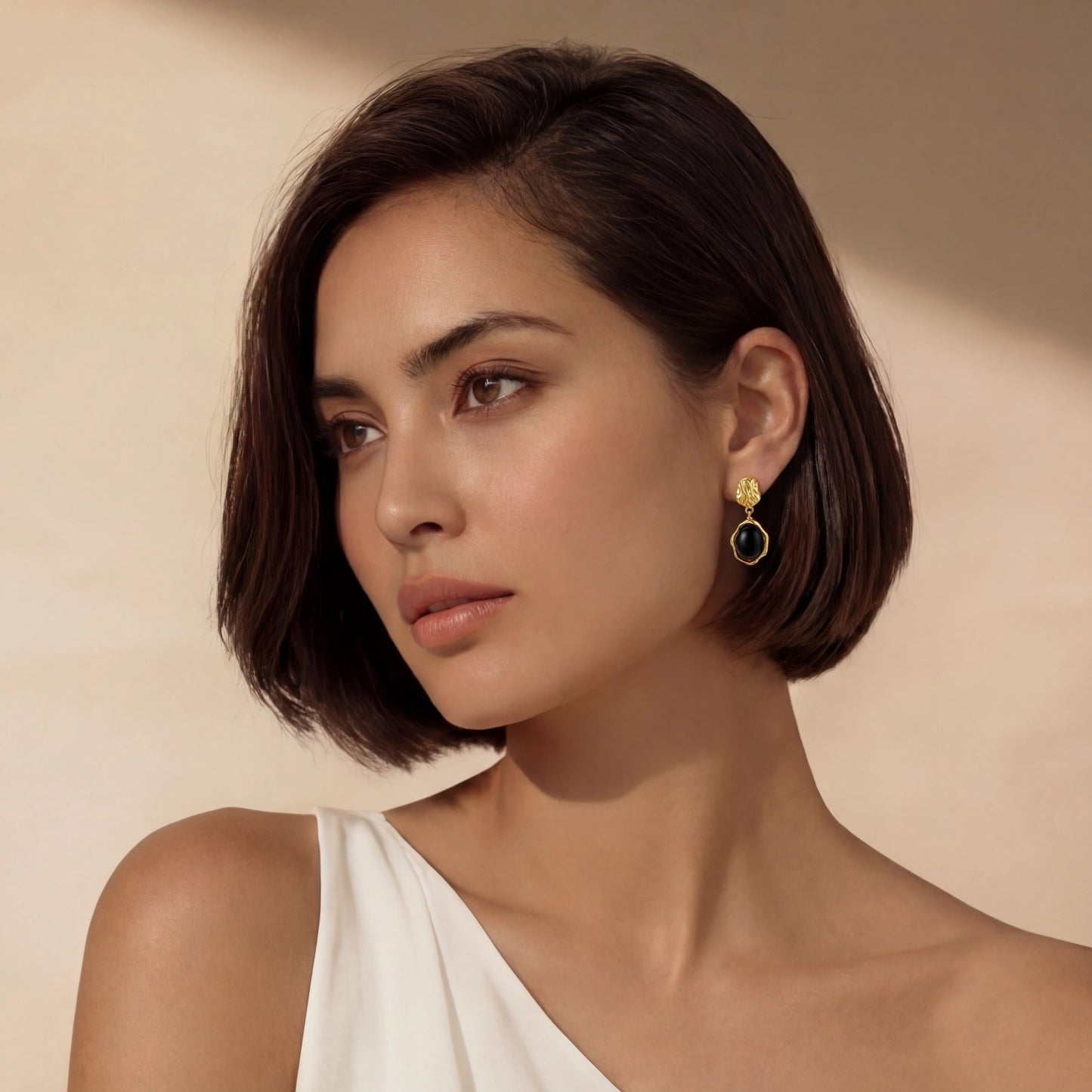Ripple Drop Agate Earrings by Gabriella's Jewels