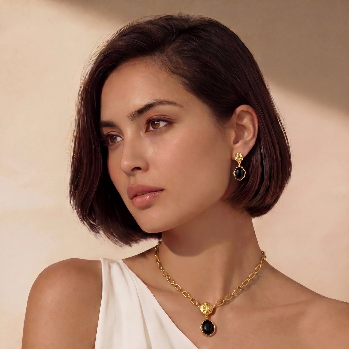 Ripple Drop Agate Earrings by Gabriella's Jewels