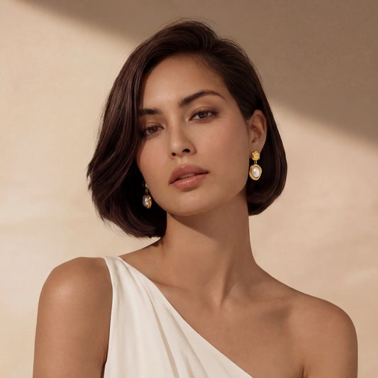 Golden Bloom Pearl Drops by Gabriella's Jewels