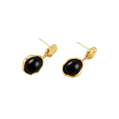 Ripple Drop Agate Earrings by Gabriella's Jewels