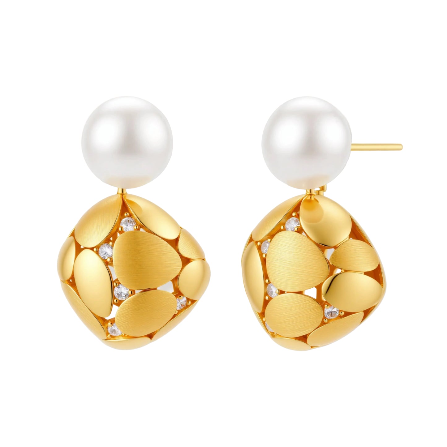 Petal Drop Pearl Earrings by Gabriella's Jewels