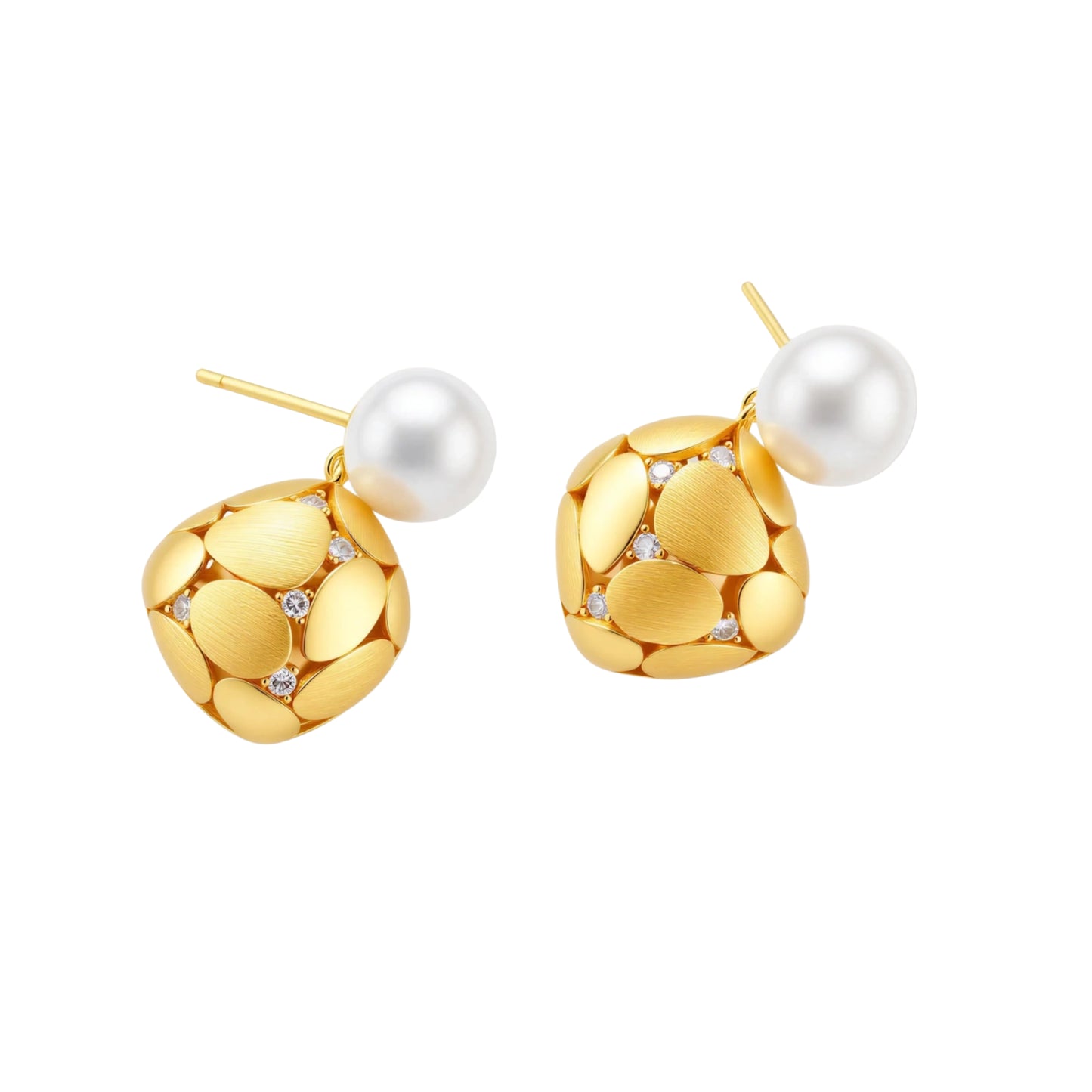 Petal Drop Pearl Earrings by Gabriella's Jewels