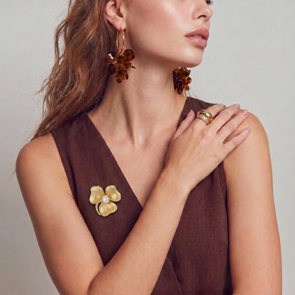 Golden Bloom Brooch by Gabriella's Jewels