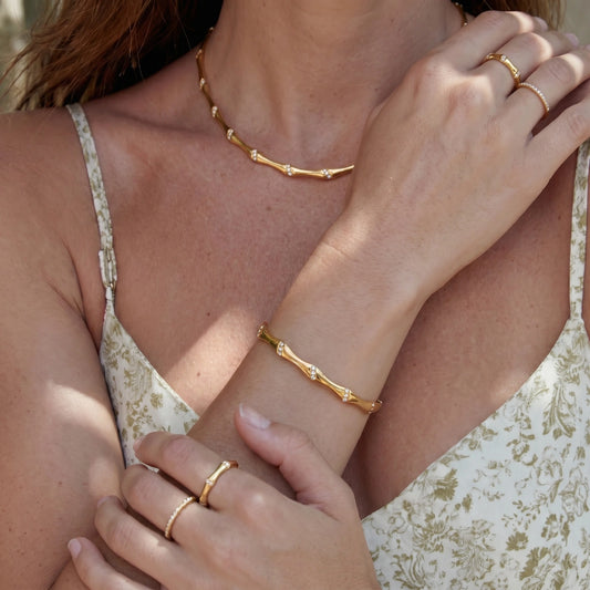 Bamboo Spark Bangle by Gabriella's Jewels