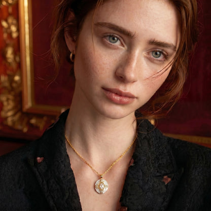 Golden Medallion Necklace by Gabriella's Jewels