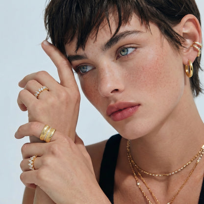 Ridged Luxe Cuff Ring by Gabriella's Jewels