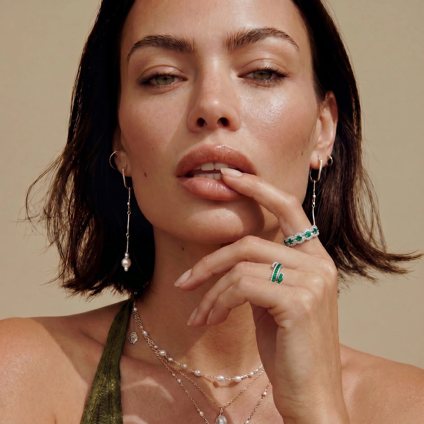 Emerald Wave Ring by Gabriella's Jewels