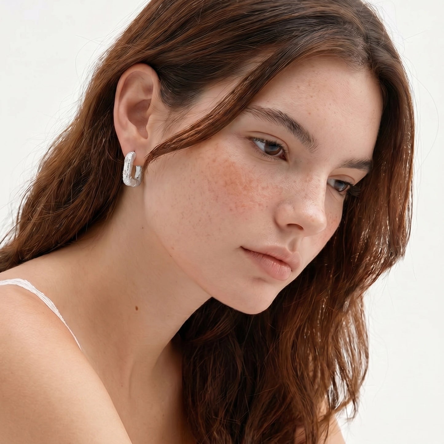 Textured Hoop Earrings by Gabriella's Jewels