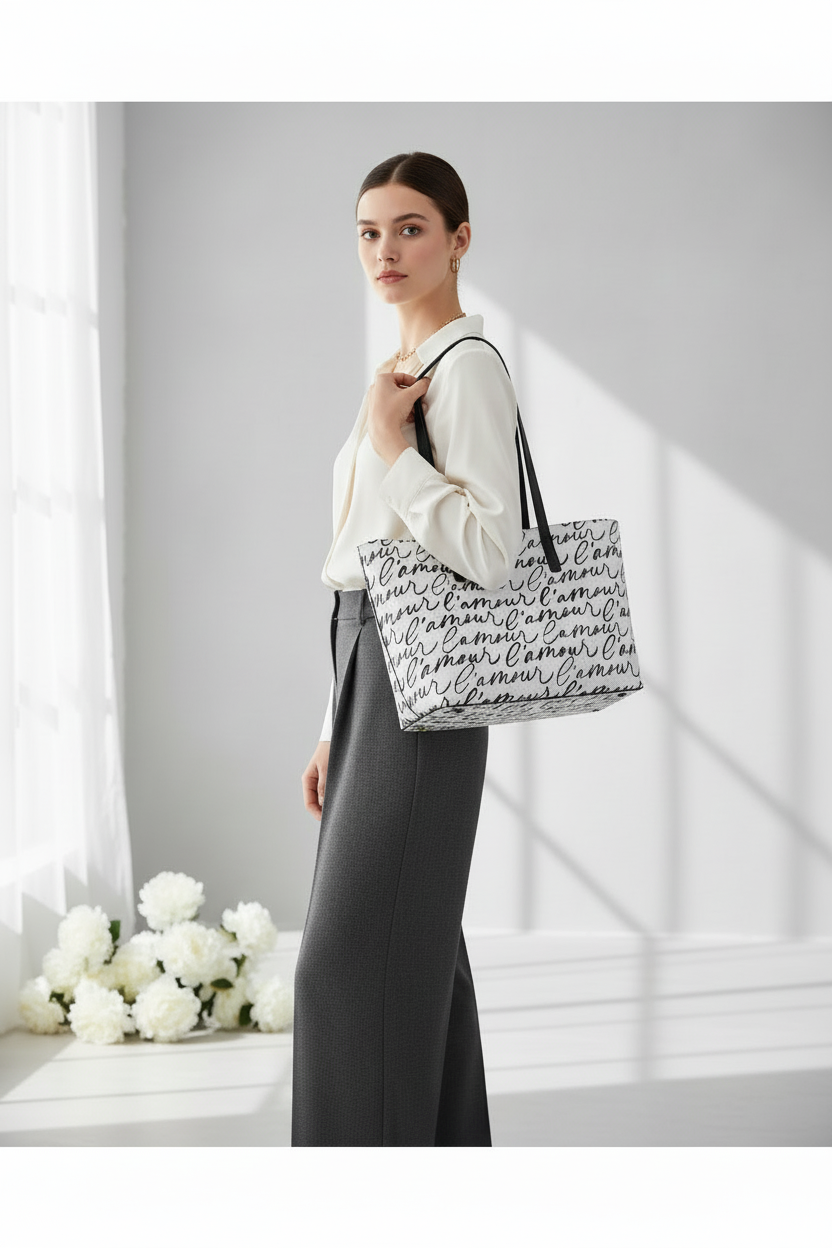 Handcrafted Genuine Leather, "L'Amour" Paris Bag