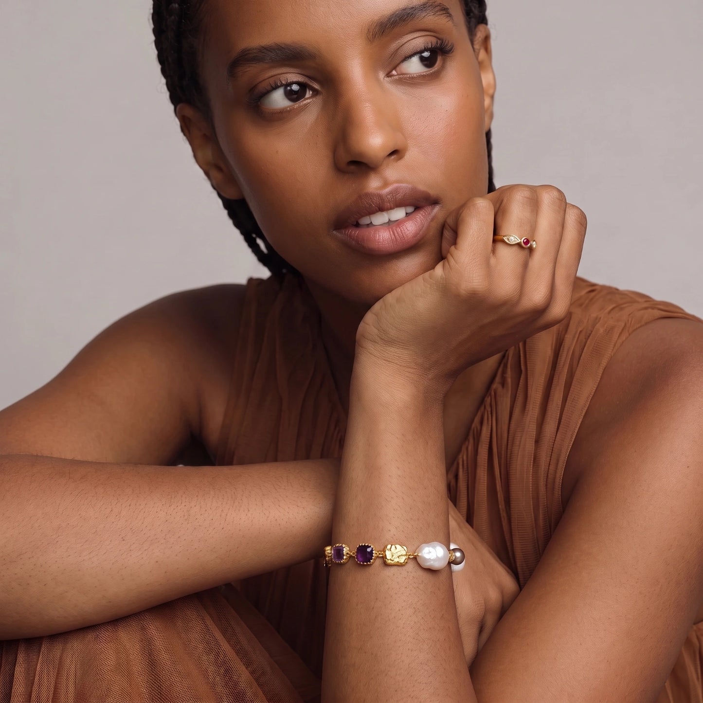 Gemstone Mix Chain Bracelet by Gabriella's Jewels