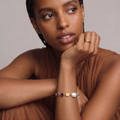Gemstone Mix Chain Bracelet by Gabriella's Jewels